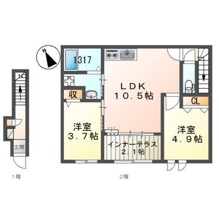 コントレイル糸引の物件間取画像